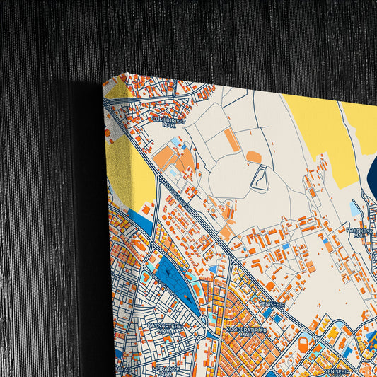 Di̇yarbakir Turkey Colorful City Map Canvas Print Detail