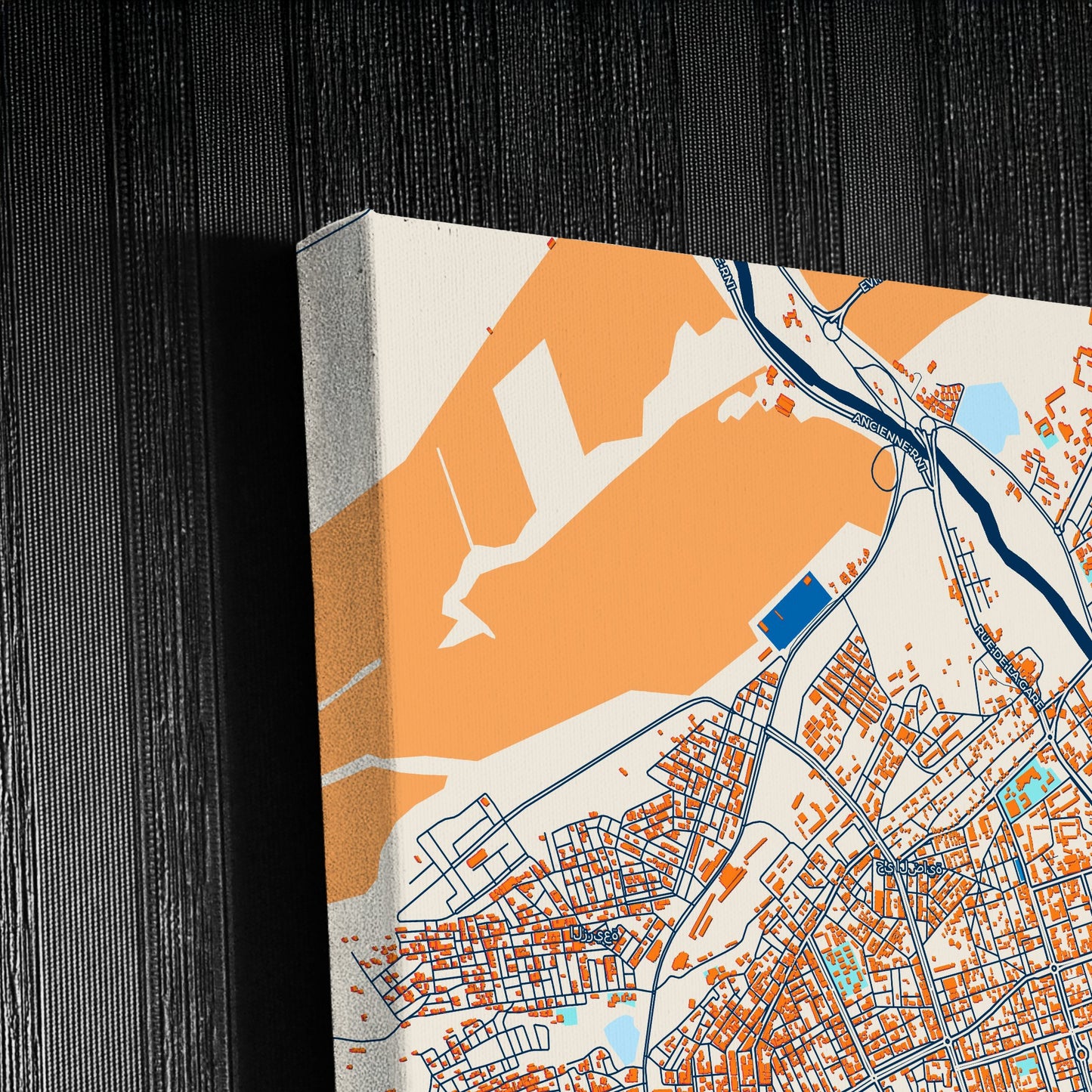 Djelfa Algeria Colorful City Map Canvas Print Detail