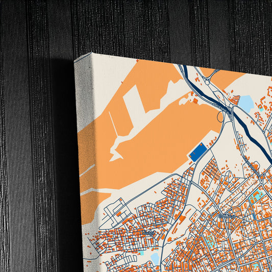 Djelfa Algeria Colorful City Map Canvas Print Detail