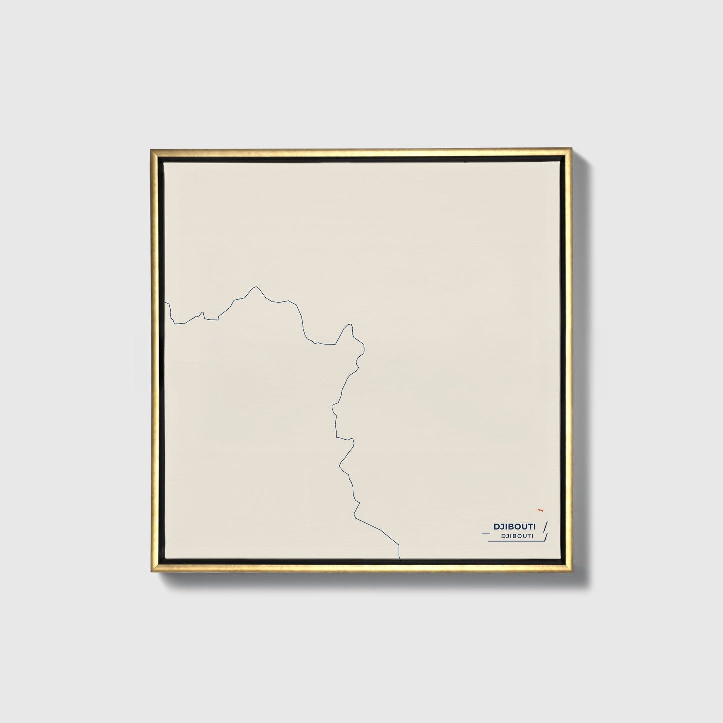 Djibouti Djibouti Colorful City Map Canvas Print • Gold Framed