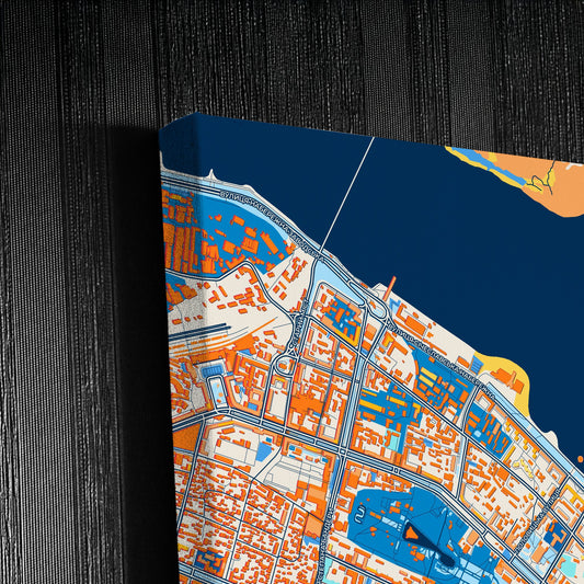 Дніпро Ukraine Colorful City Map Canvas Print Detail