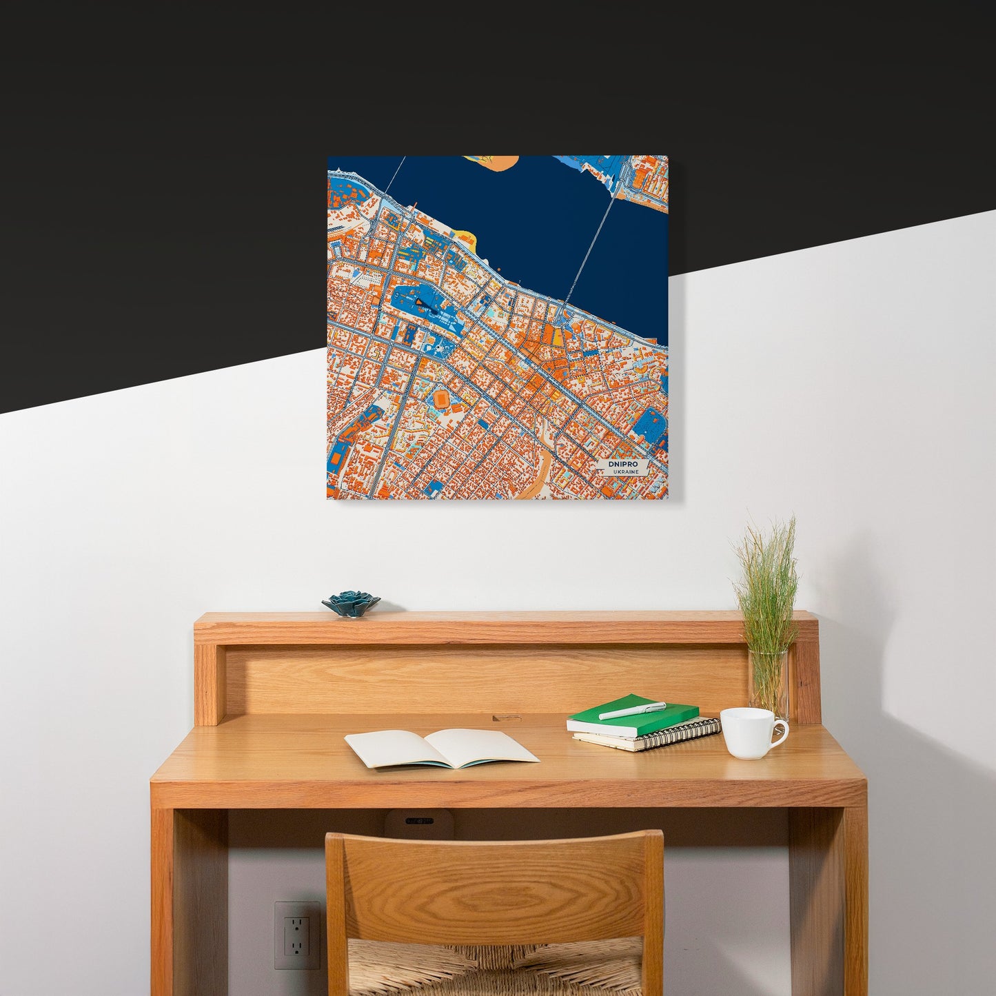 Дніпро Ukraine Colorful City Map Canvas Print Scene