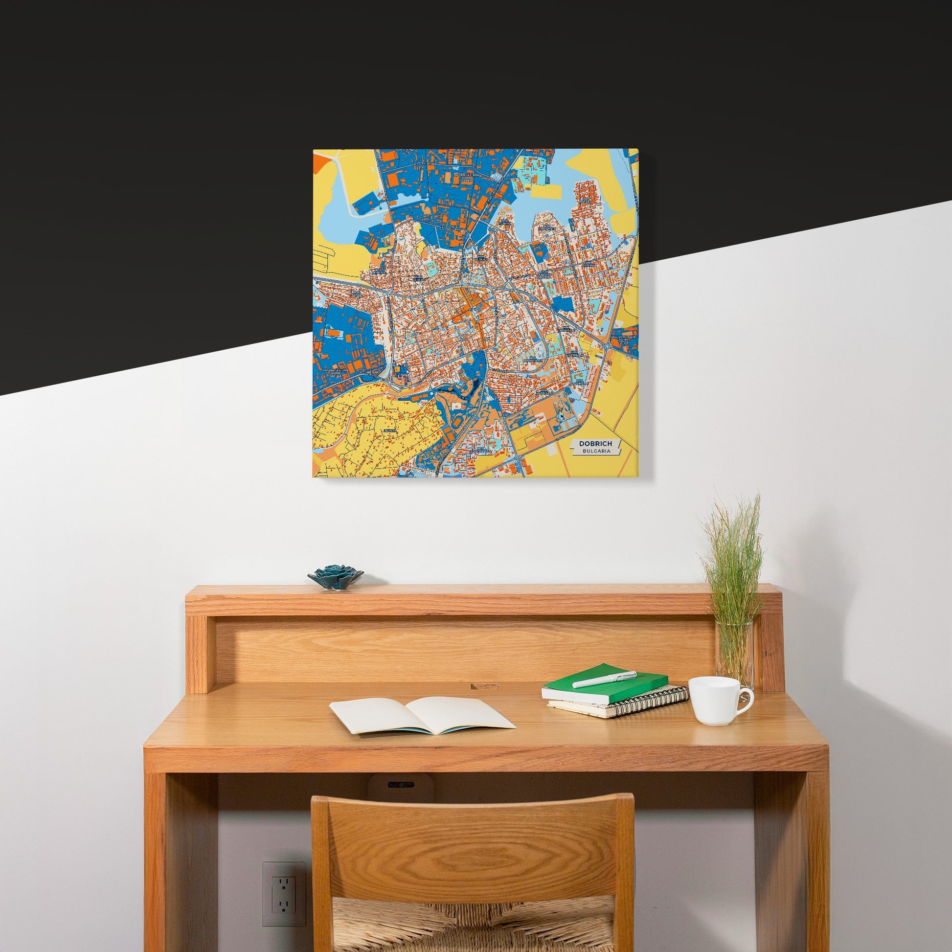 Добрич Bulgaria Colorful City Map Canvas Print Scene