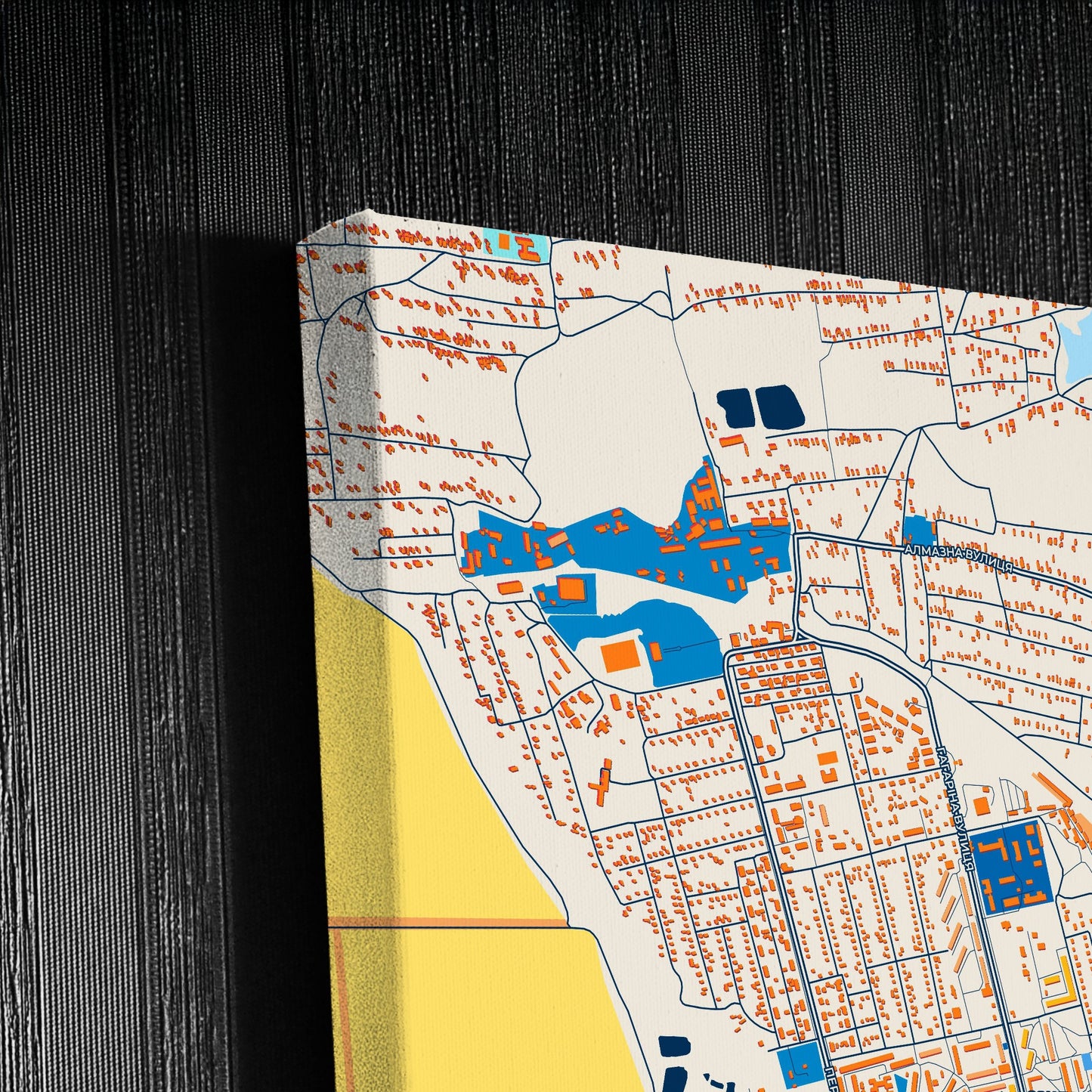 Добропілія Ukraine Colorful City Map Canvas Print Detail