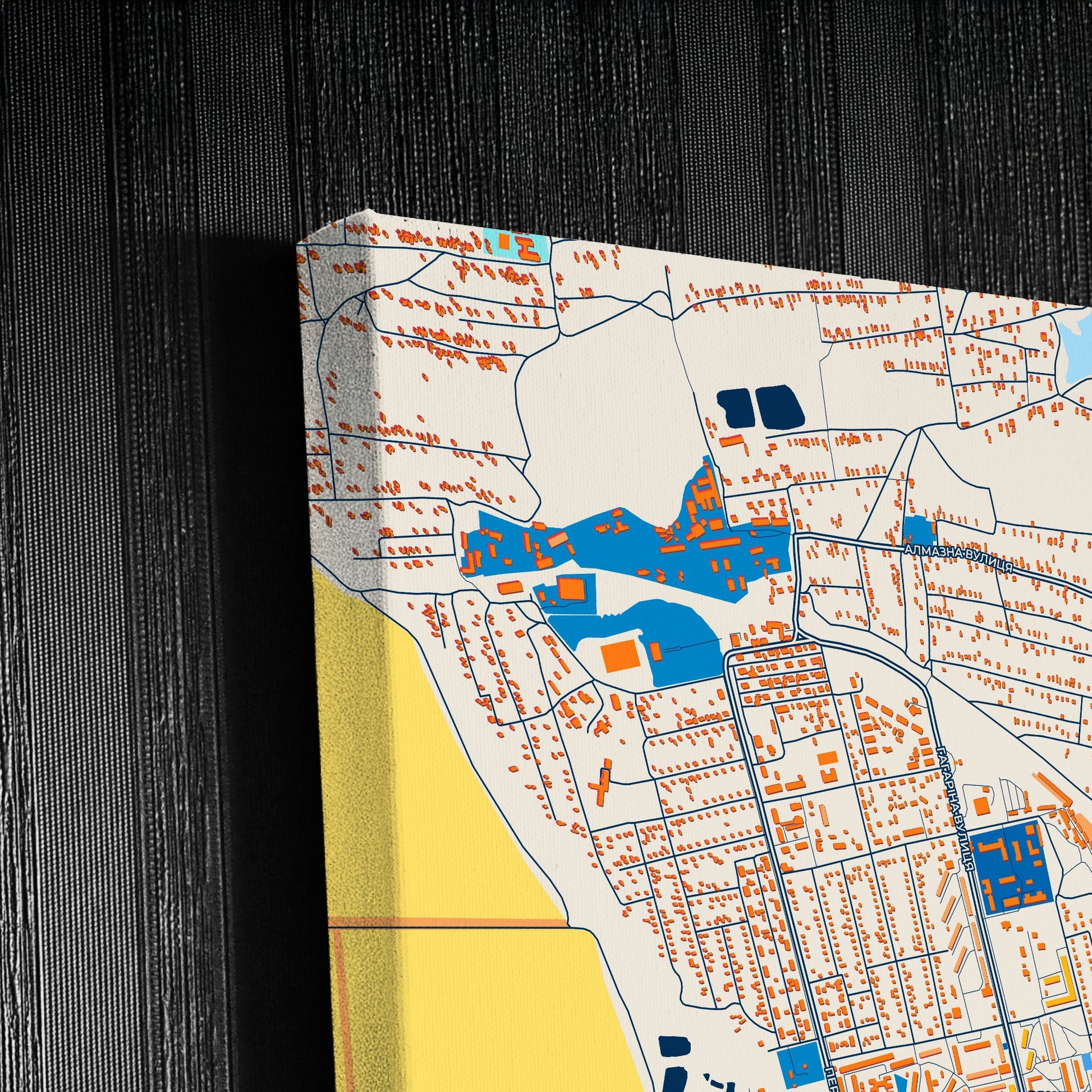 Добропілія Ukraine Colorful City Map Canvas Print Detail