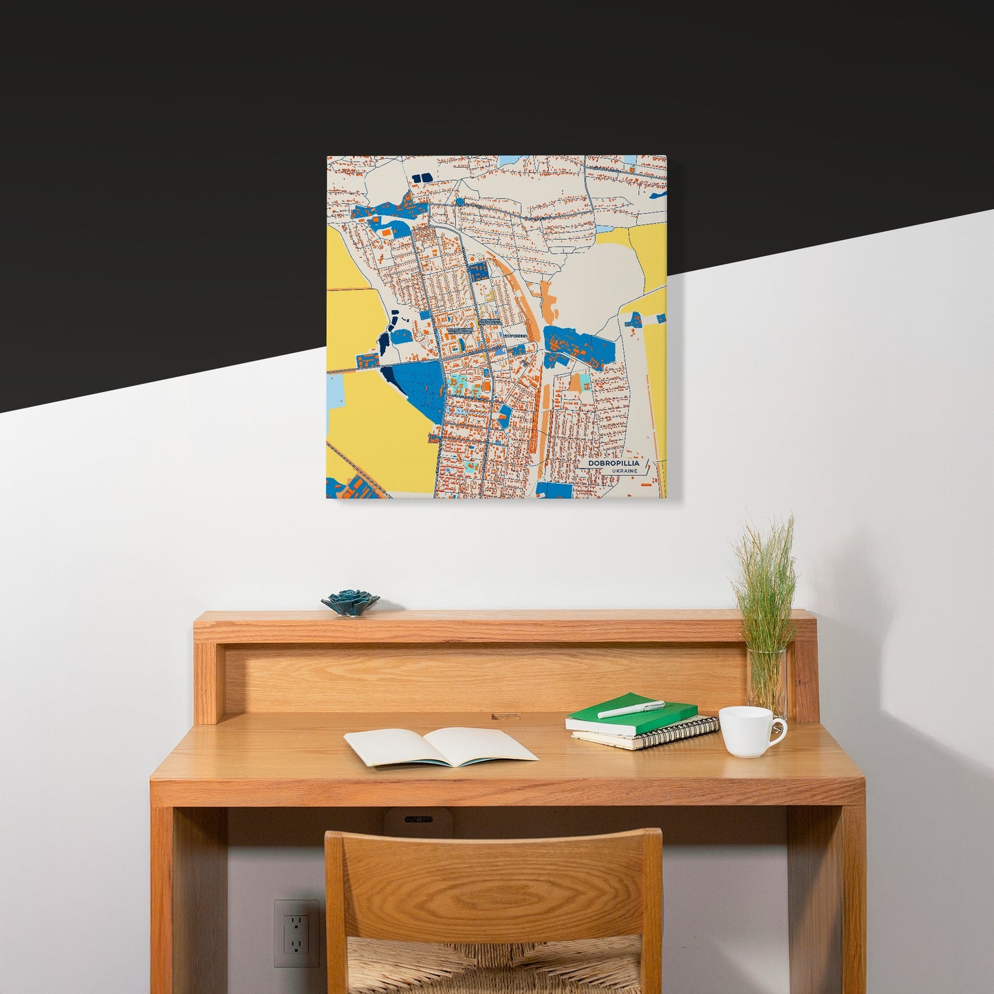 Добропілія Ukraine Colorful City Map Canvas Print Scene