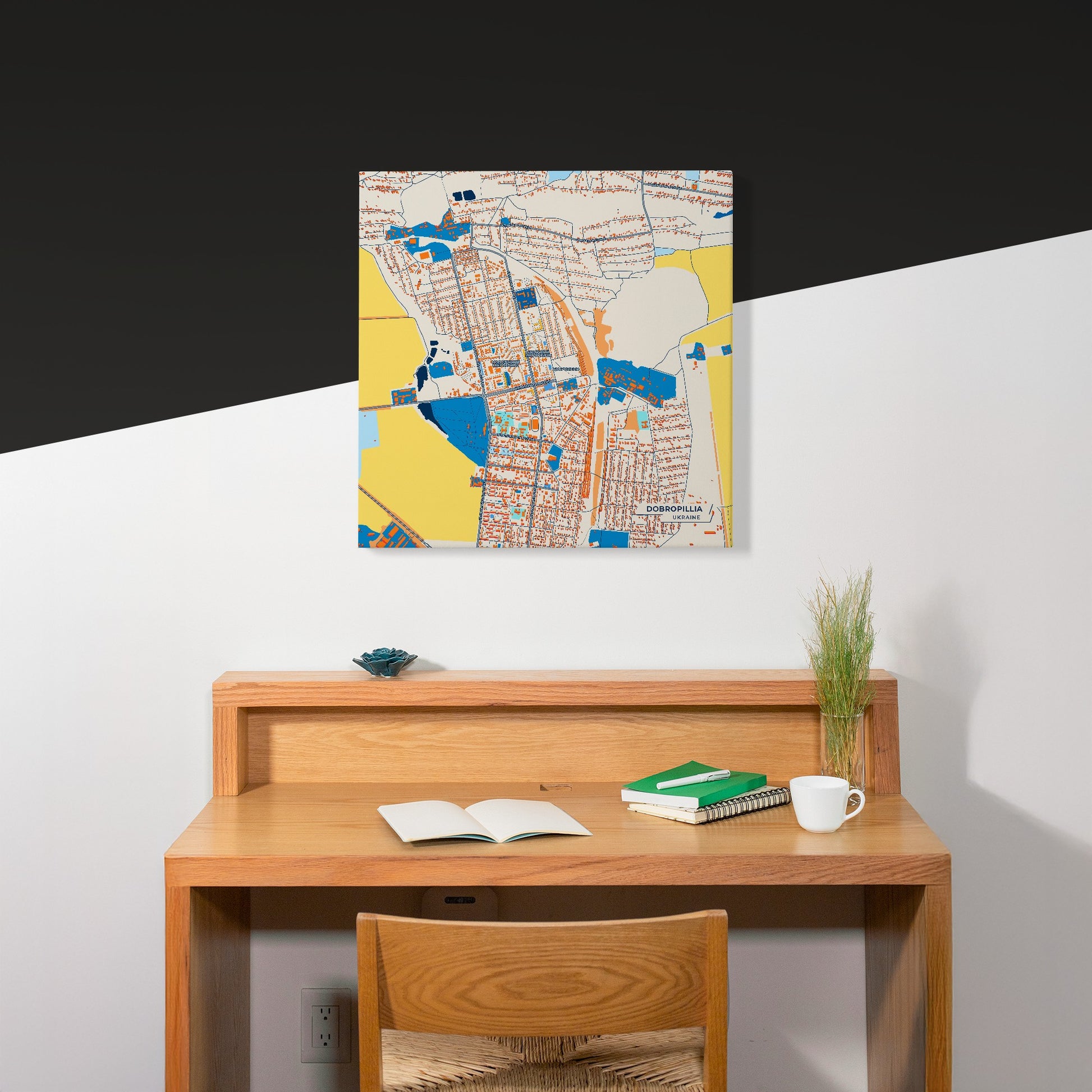 Добропілія Ukraine Colorful City Map Canvas Print Scene