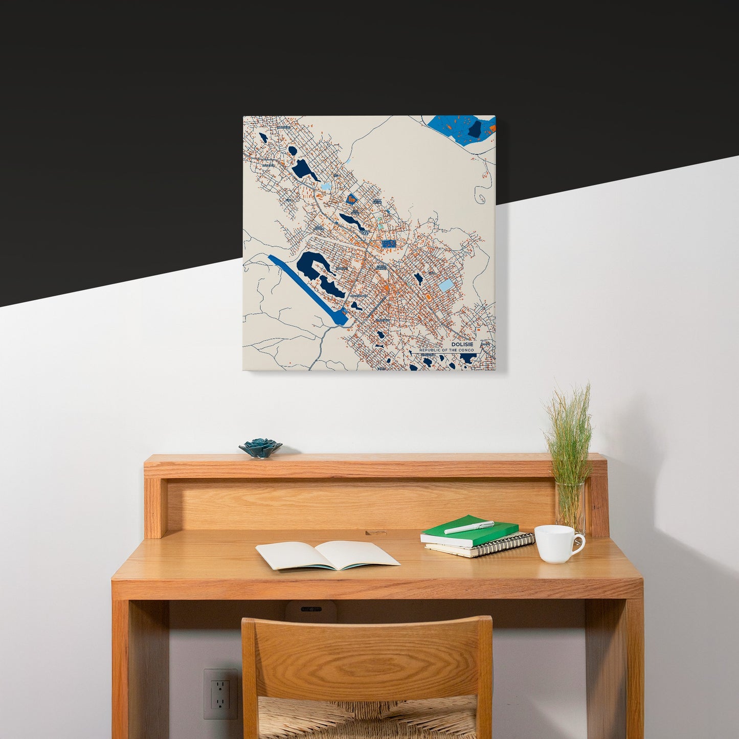 Dolisie Republic Of The Congo Colorful City Map Canvas Print Scene