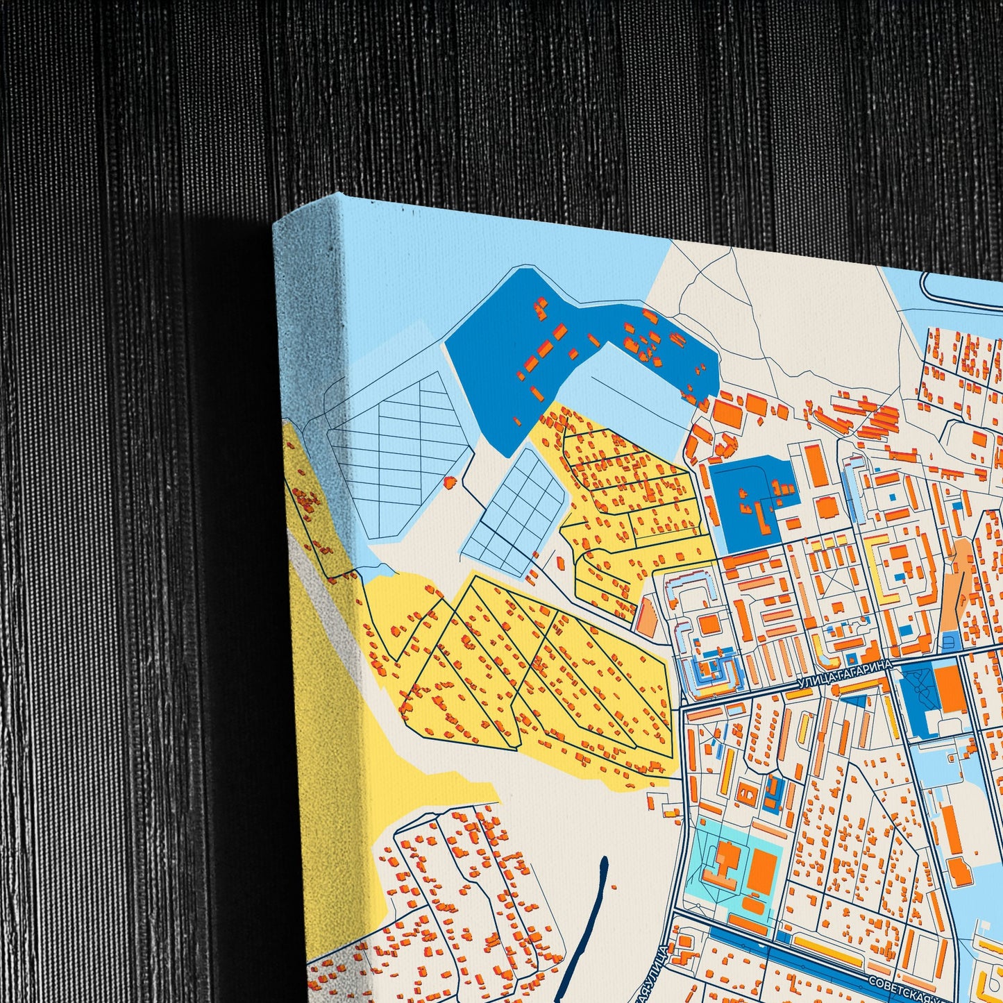 Домодедово Russia Colorful City Map Canvas Print Detail
