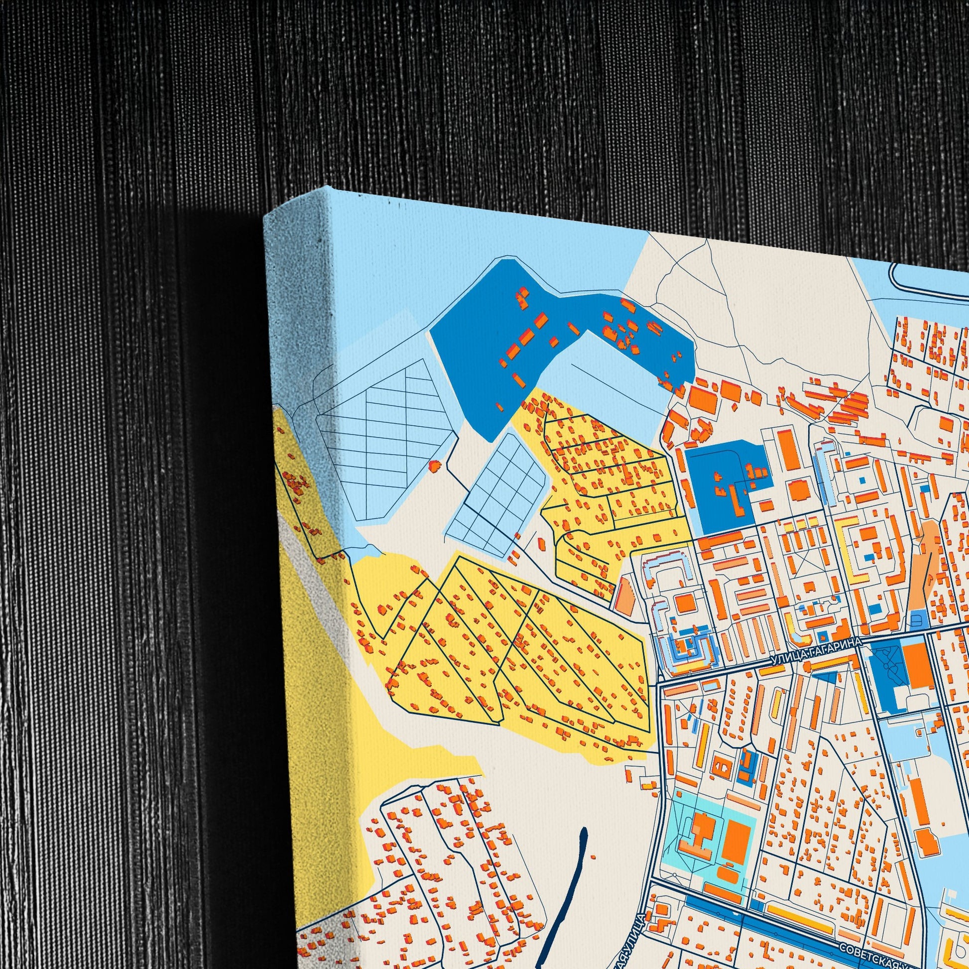 Домодедово Russia Colorful City Map Canvas Print Detail