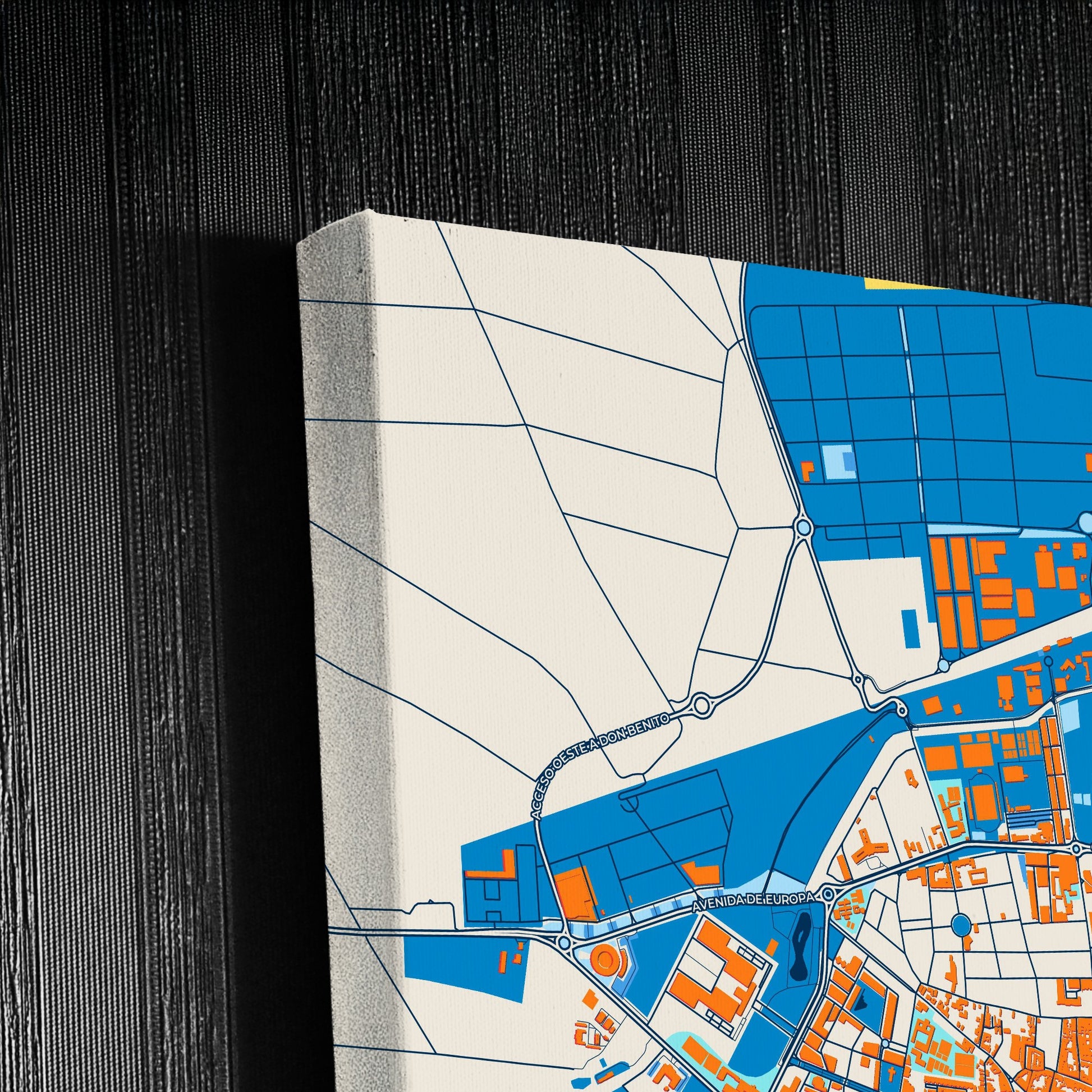 Don Benito Spain Colorful City Map Canvas Print Detail