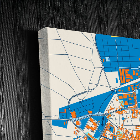 Don Benito Spain Colorful City Map Canvas Print Detail