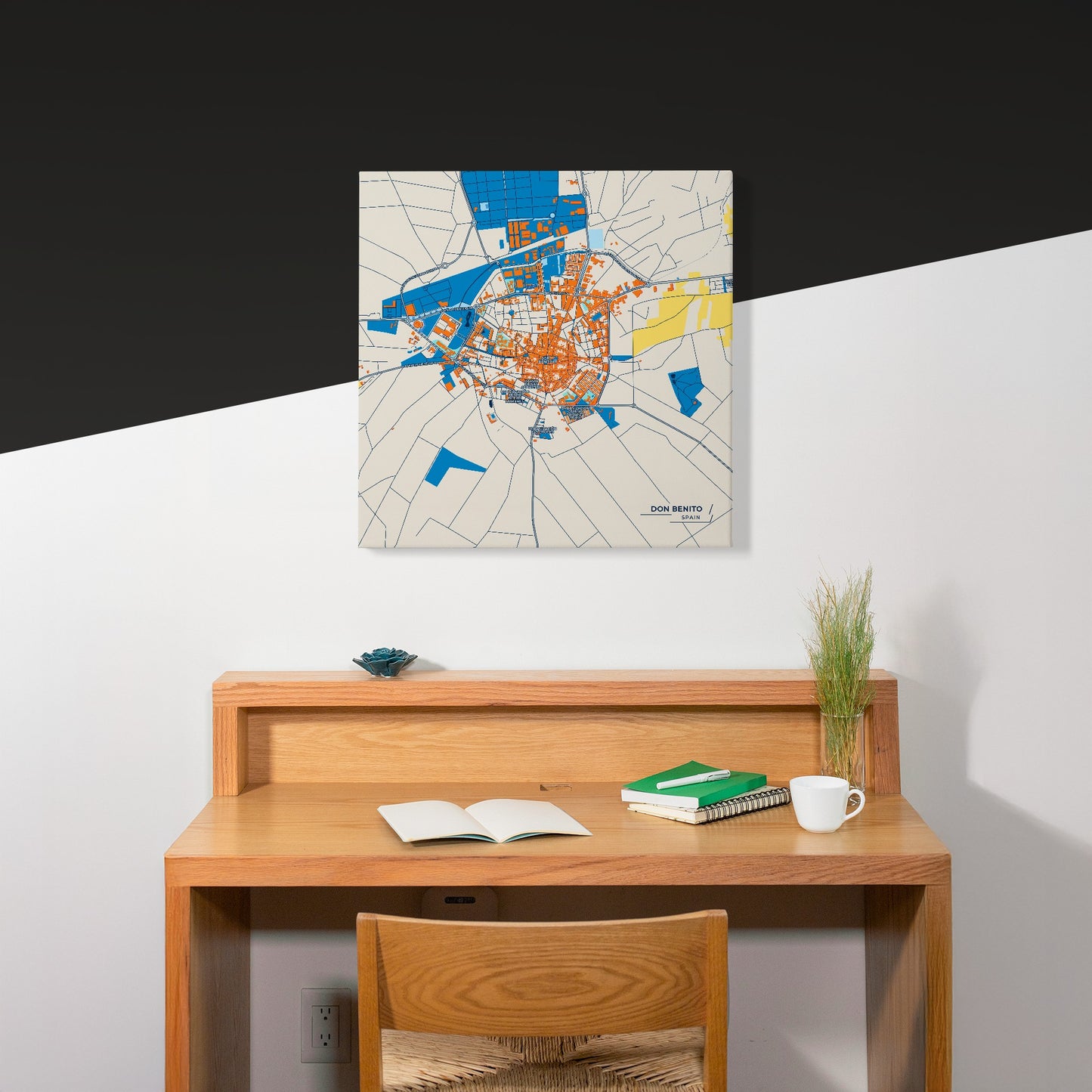 Don Benito Spain Colorful City Map Canvas Print Scene