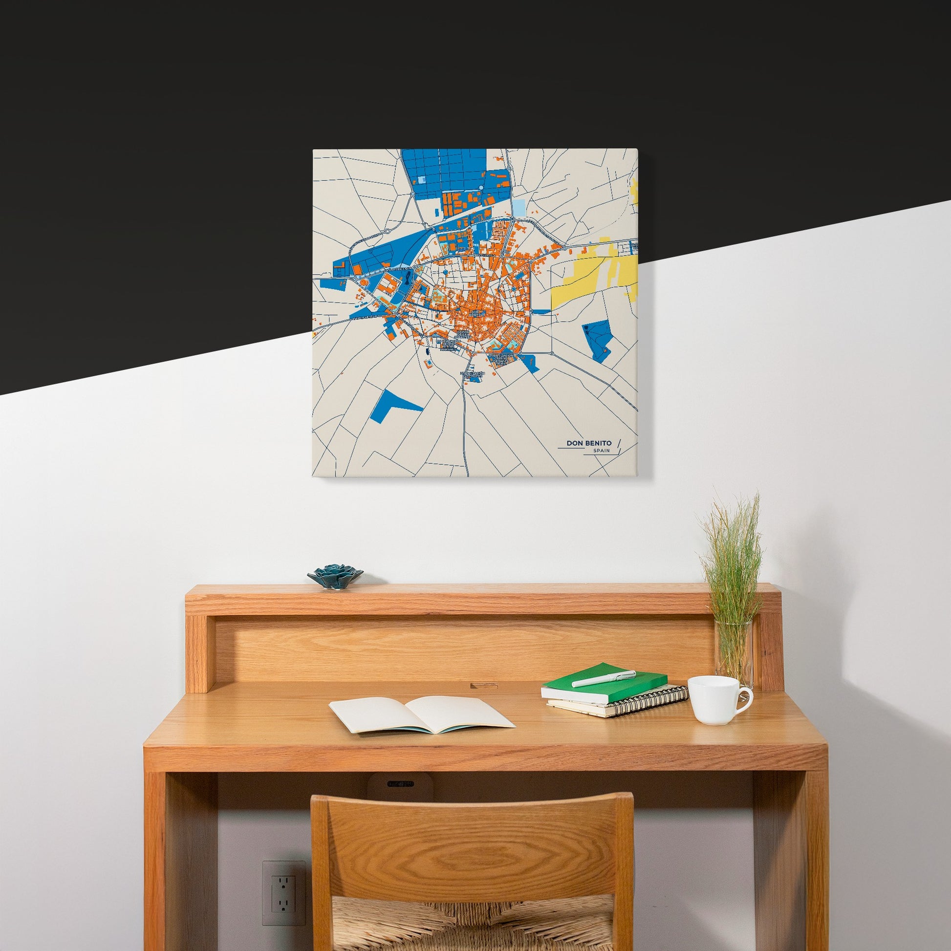 Don Benito Spain Colorful City Map Canvas Print Scene