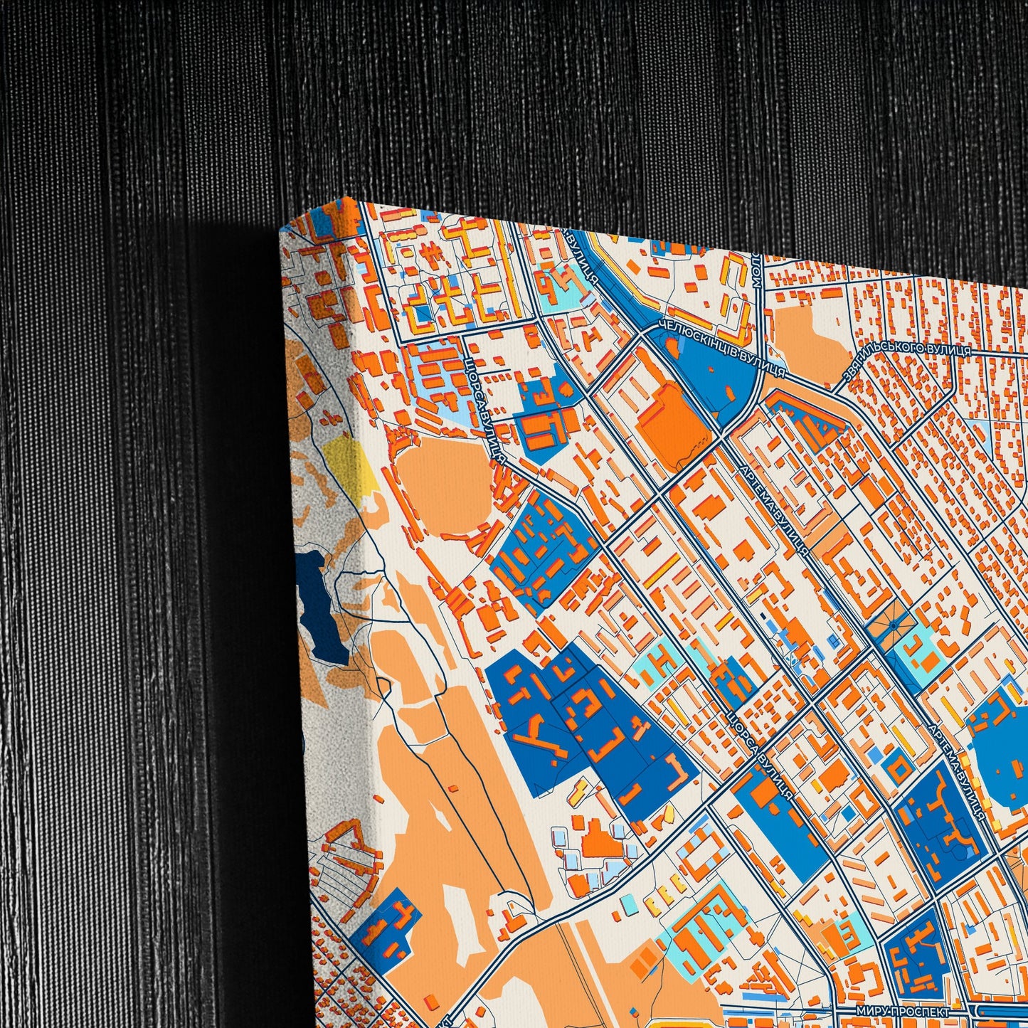 Донецьк Ukraine Colorful City Map Canvas Print Detail