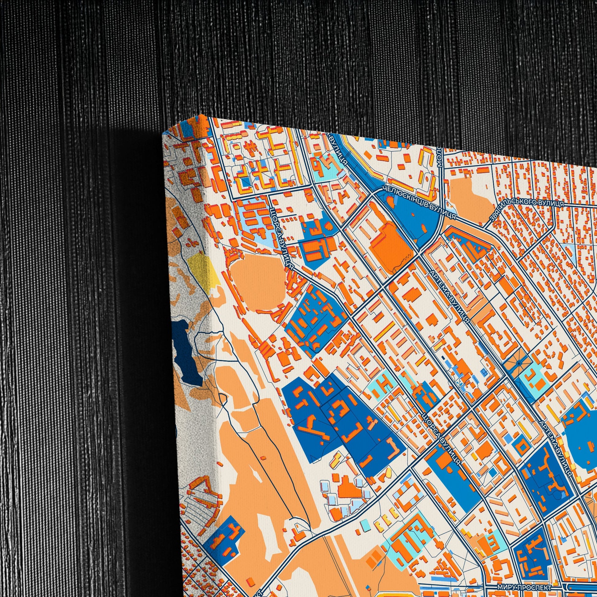 Донецьк Ukraine Colorful City Map Canvas Print Detail