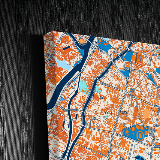 Dongguan China Colorful City Map Canvas Print Detail