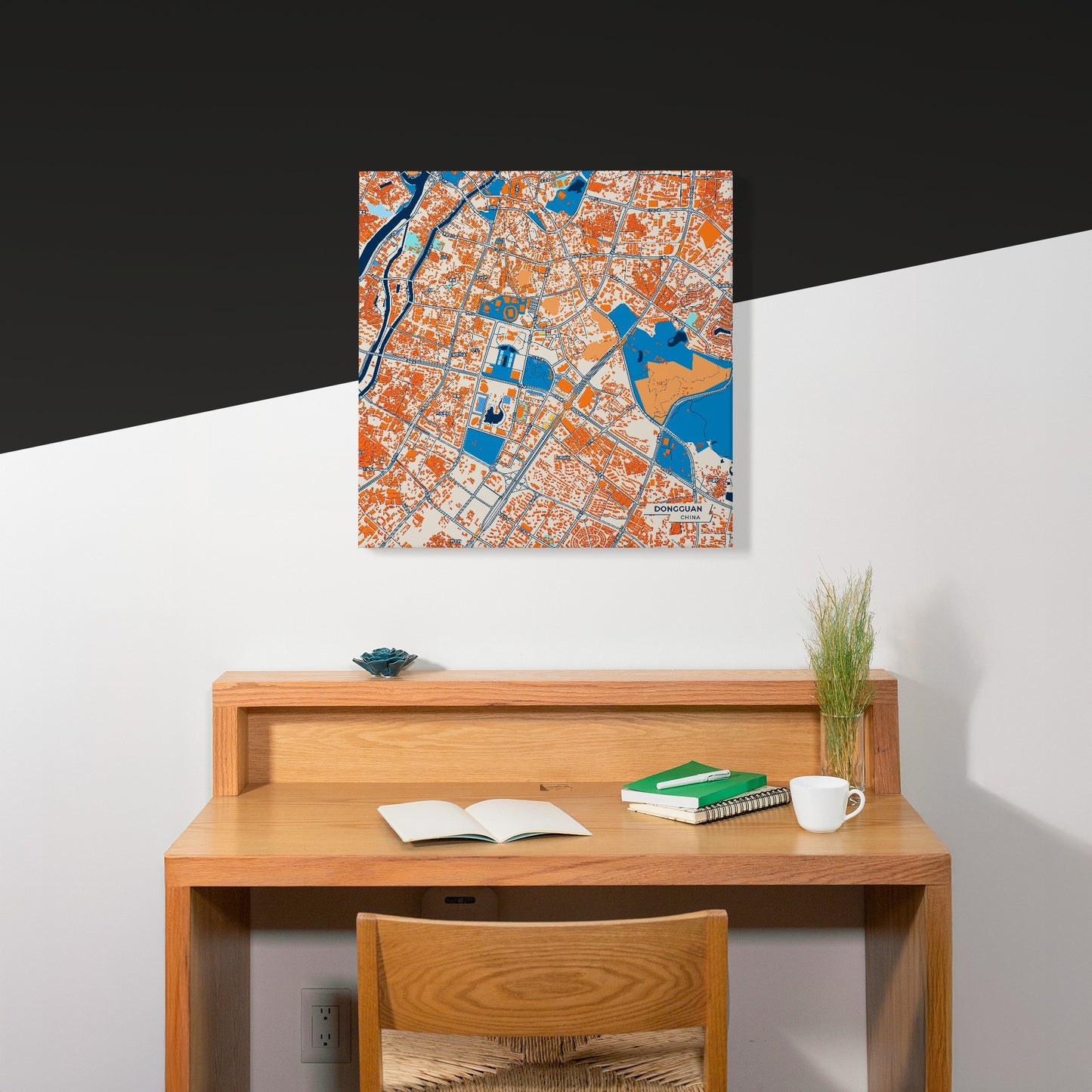 Dongguan China Colorful City Map Canvas Print Scene