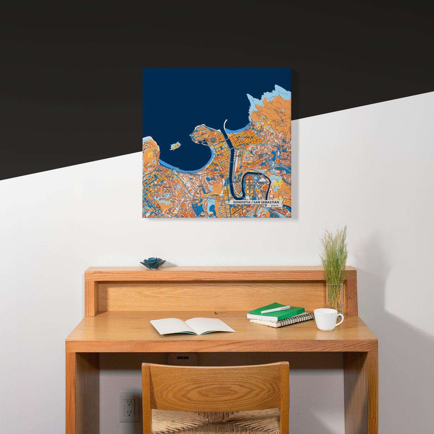 Donostia / San Sebastián Spain Colorful City Map Canvas Print Scene