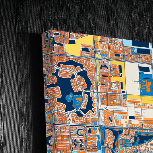 Doral Florida Colorful City Map Canvas Print Detail