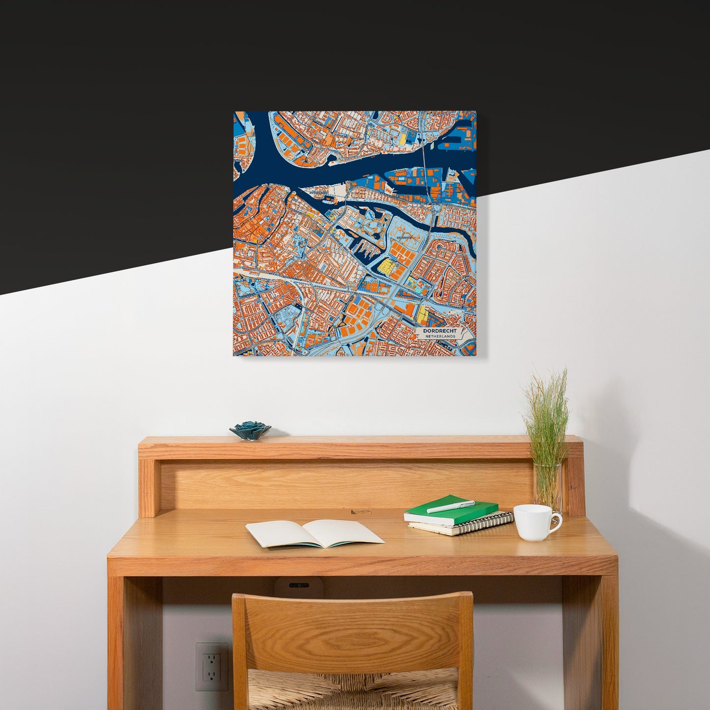 Dordrecht Netherlands Colorful City Map Canvas Print Scene