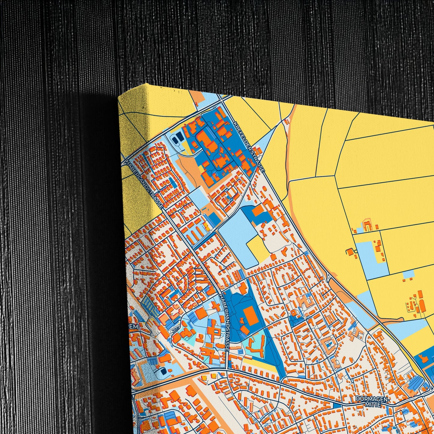 Dormagen Germany Colorful City Map Canvas Print Detail