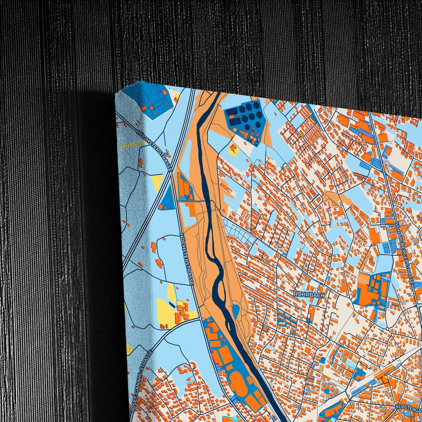 Dornbirn Austria Colorful City Map Canvas Print Detail