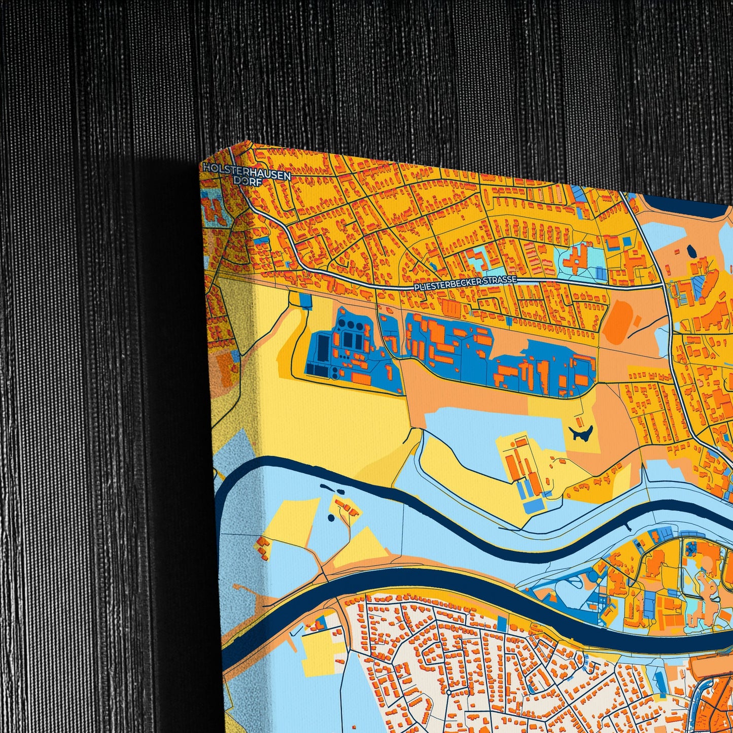 Dorsten Germany Colorful City Map Canvas Print Detail