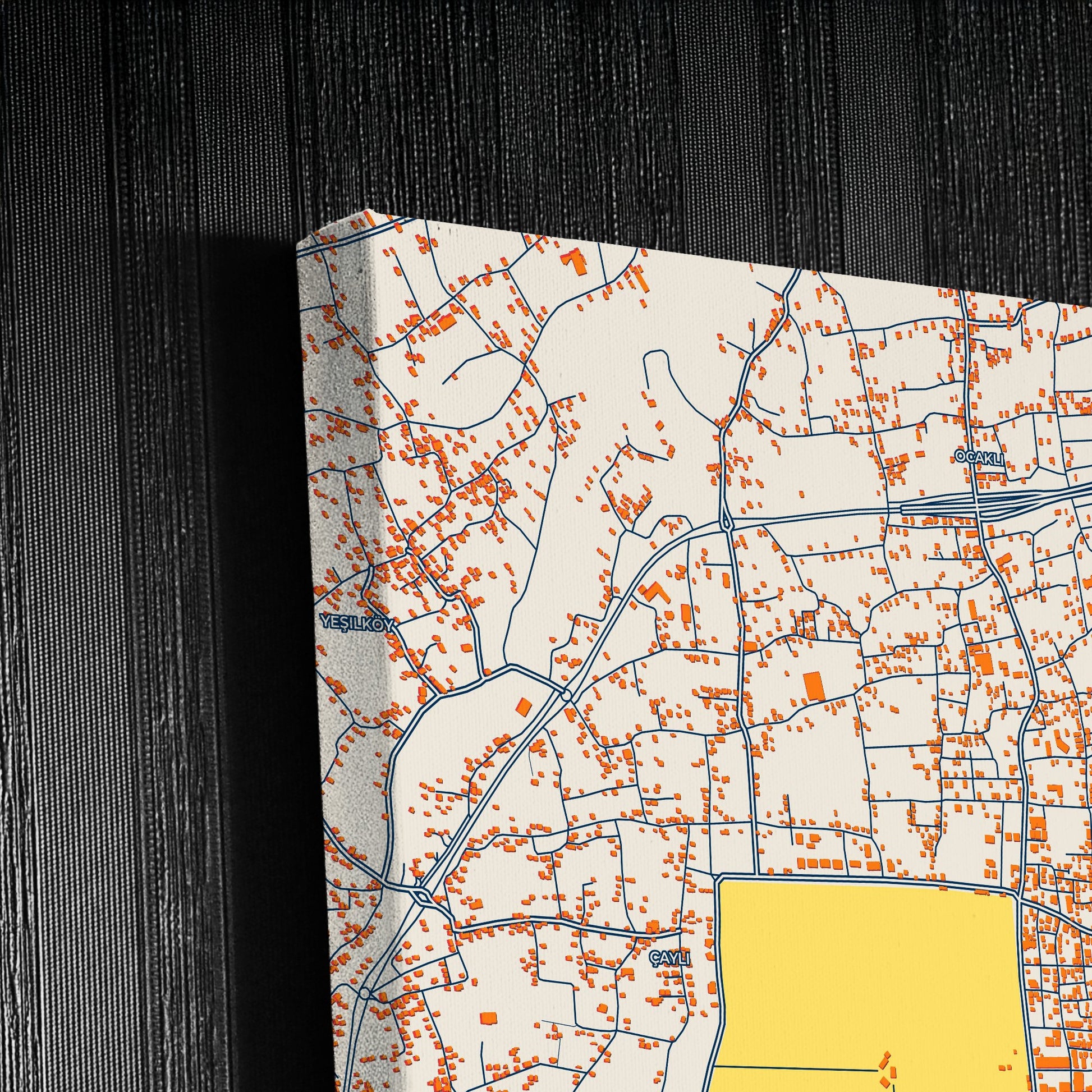 Dörtyol Turkey Colorful City Map Canvas Print Detail