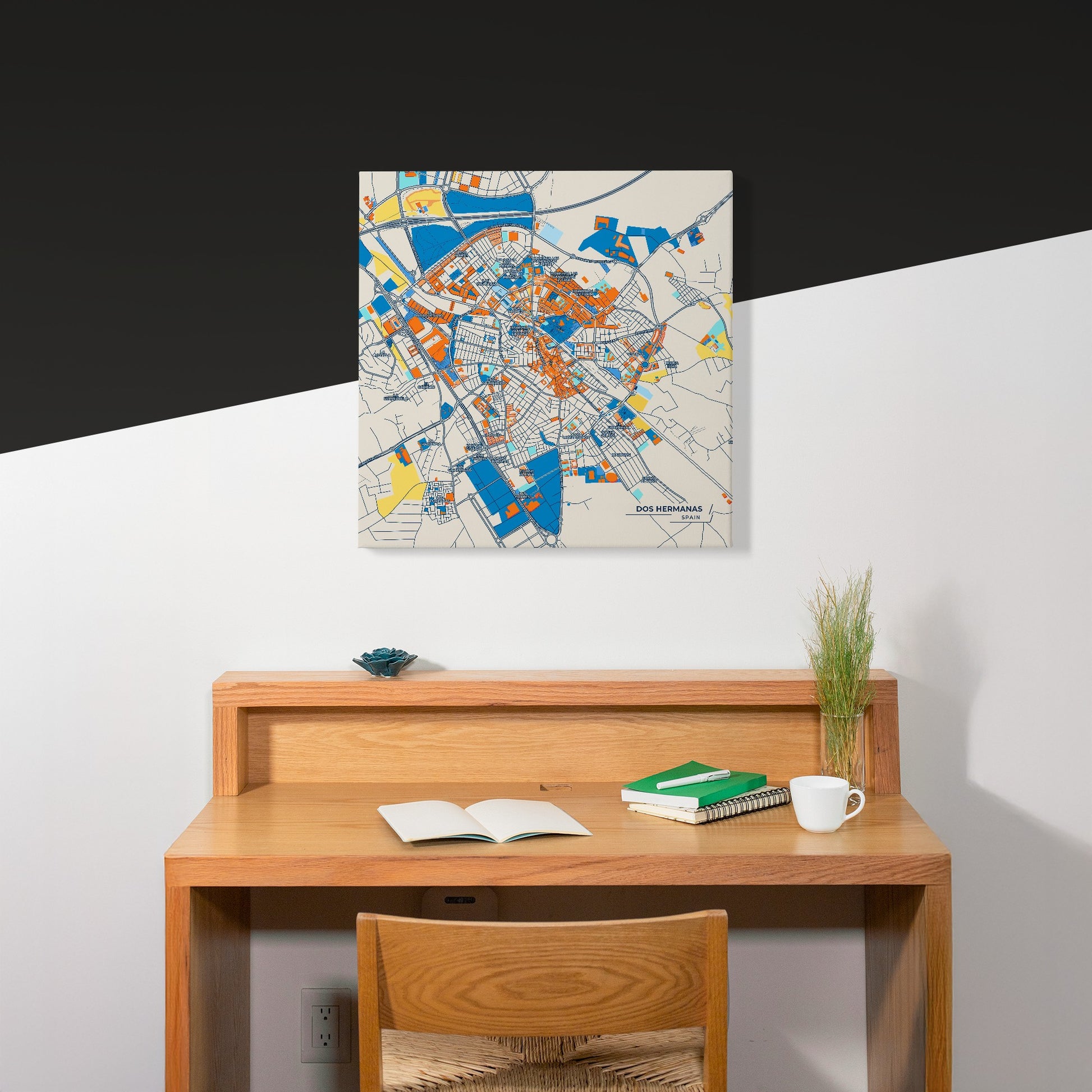 Dos Hermanas Spain Colorful City Map Canvas Print Scene