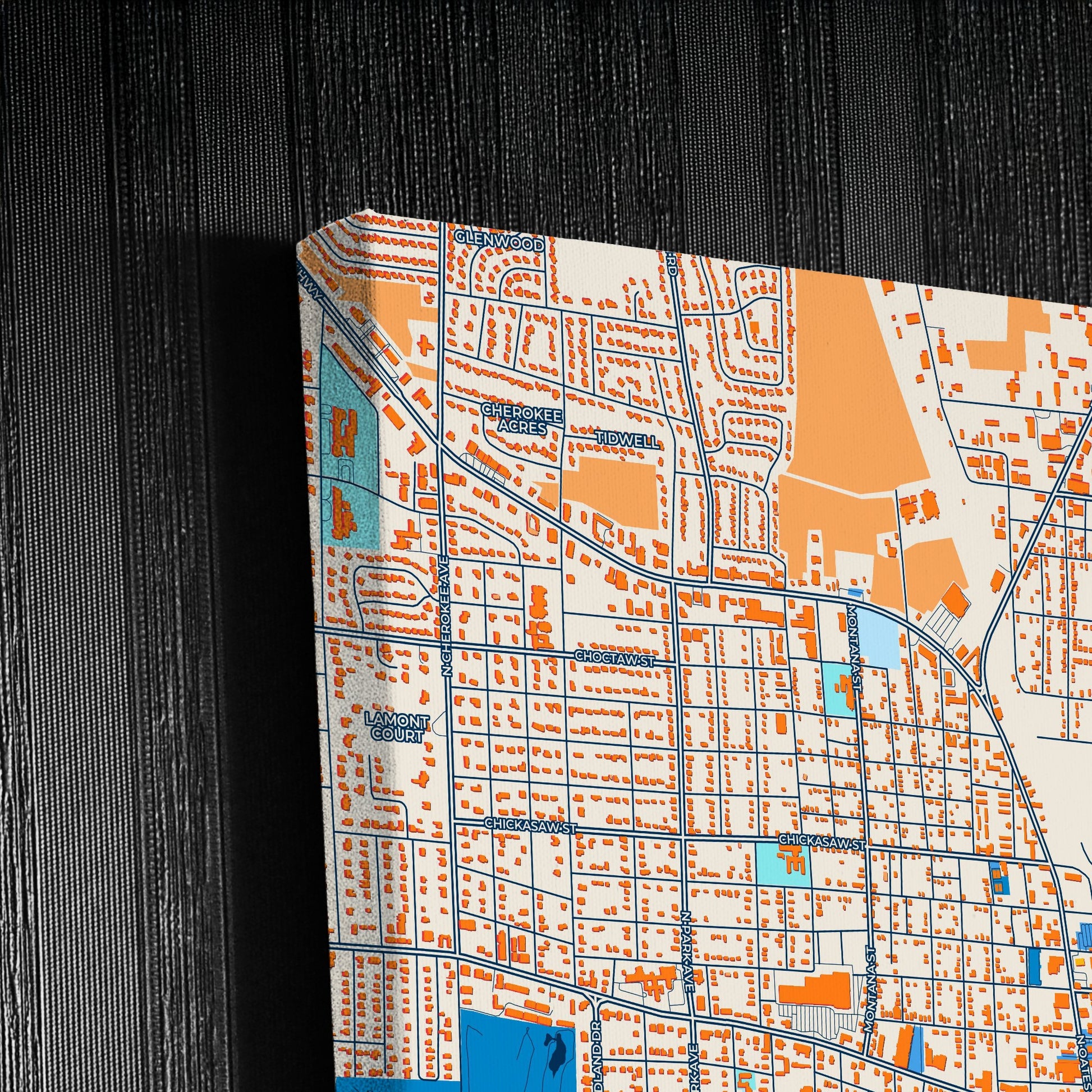 Dothan Alabama Colorful City Map Canvas Print Detail