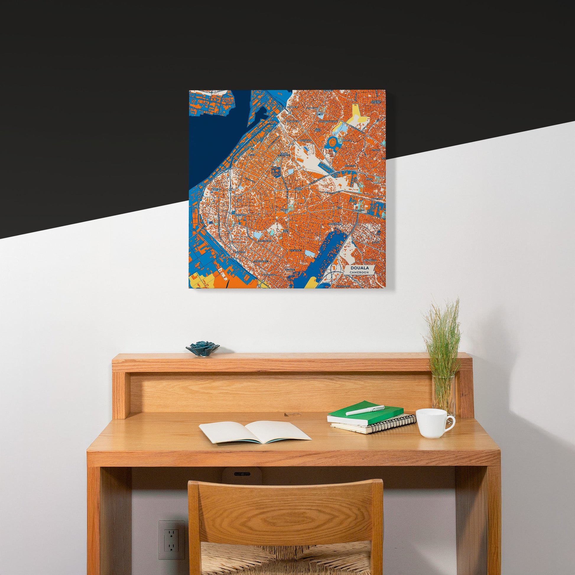 Douala Cameroon Colorful City Map Canvas Print Scene