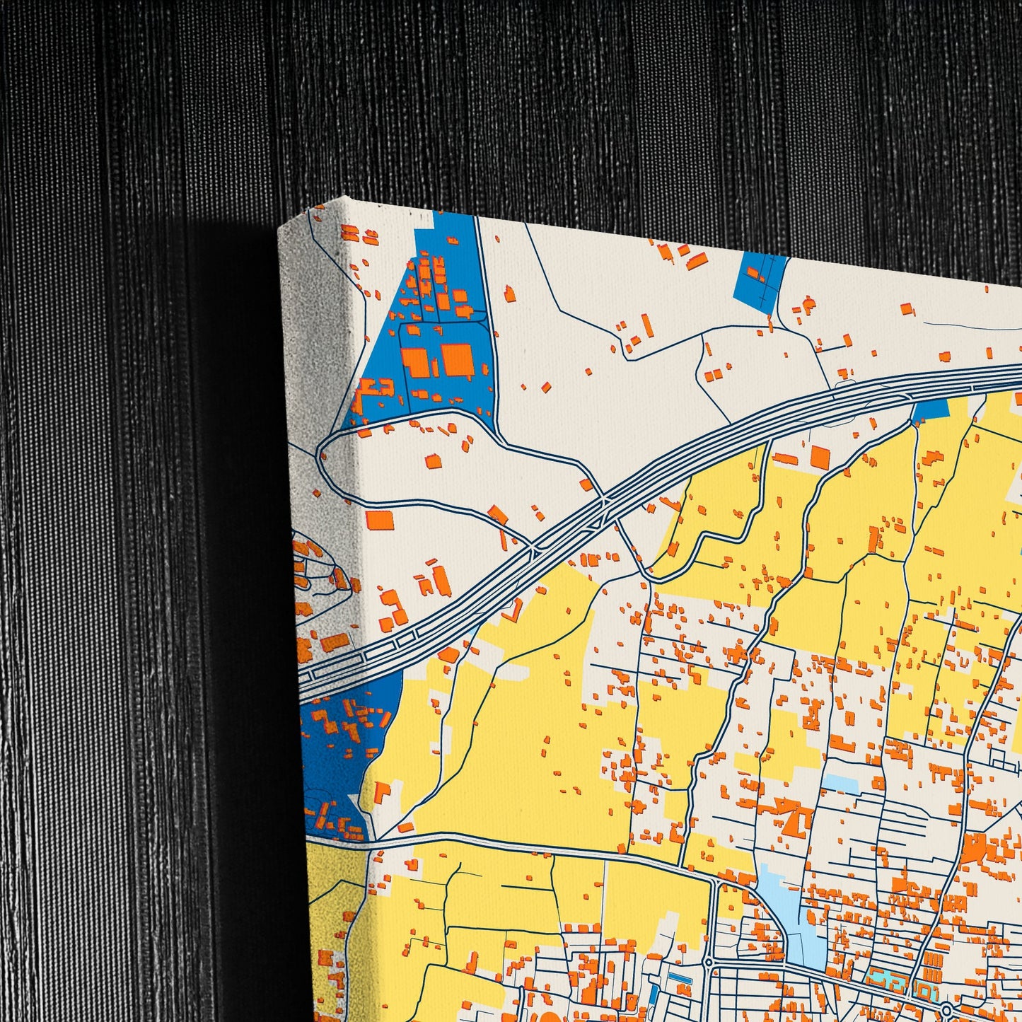 Douma Syria Colorful City Map Canvas Print Detail