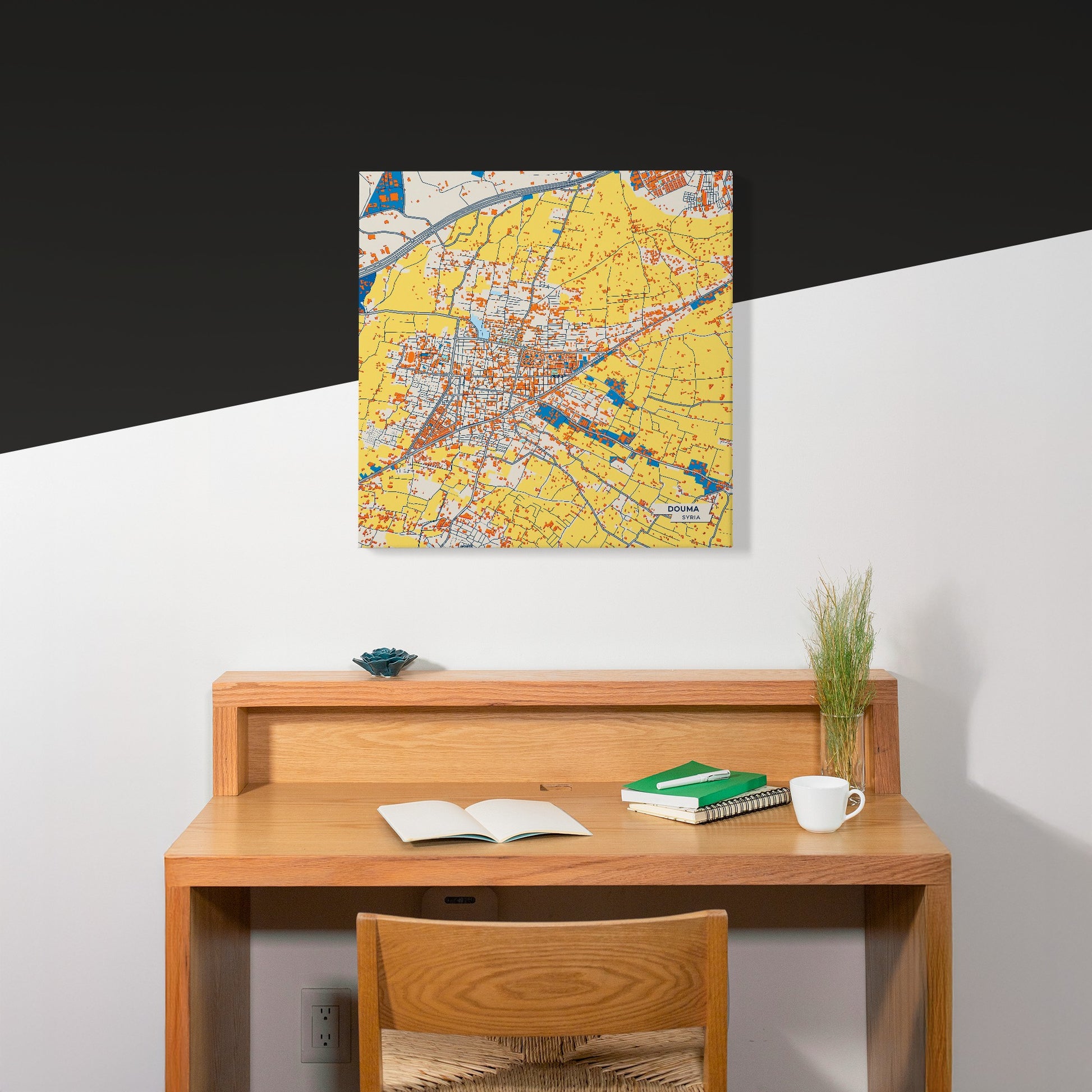 Douma Syria Colorful City Map Canvas Print Scene