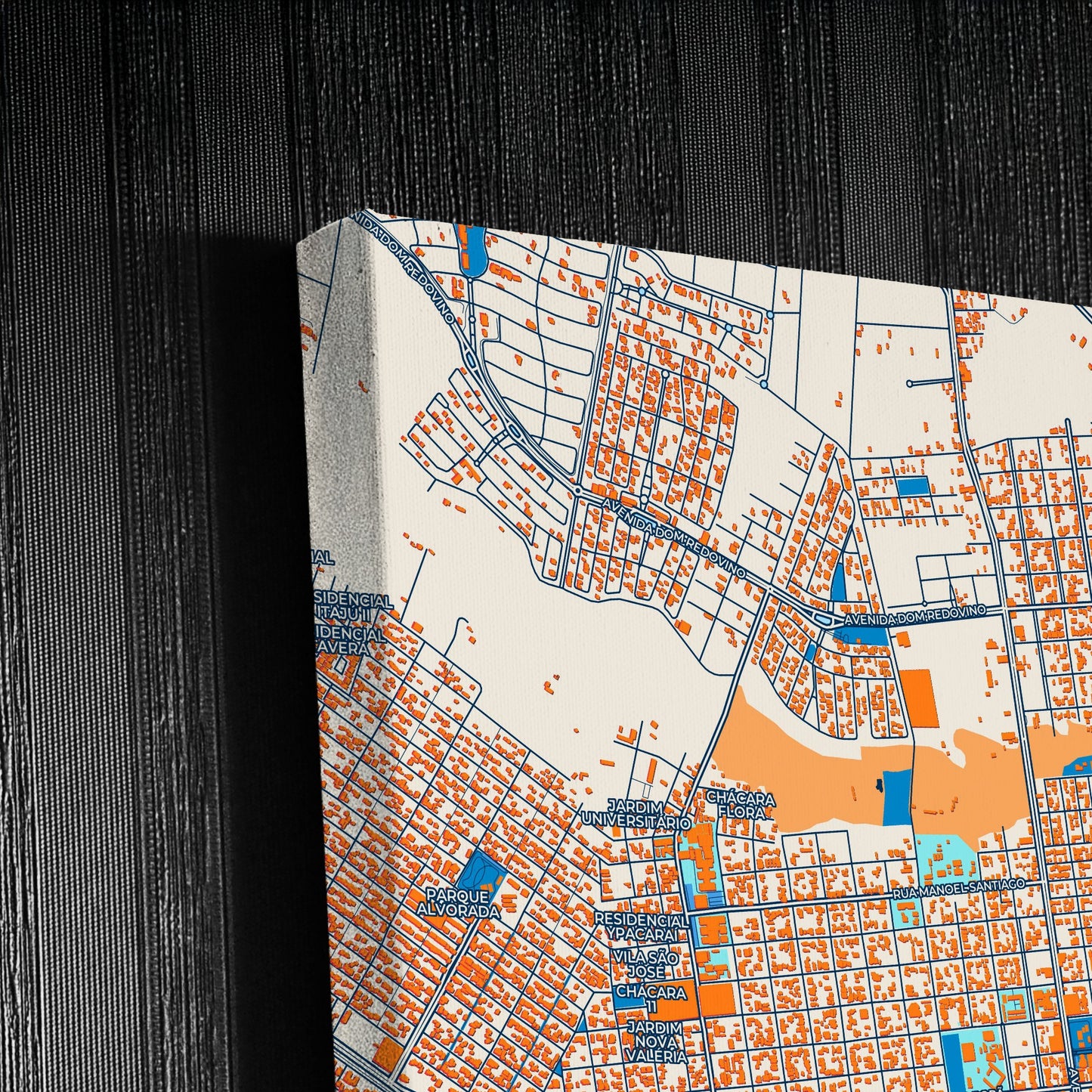 Dourados Brazil Colorful City Map Canvas Print Detail