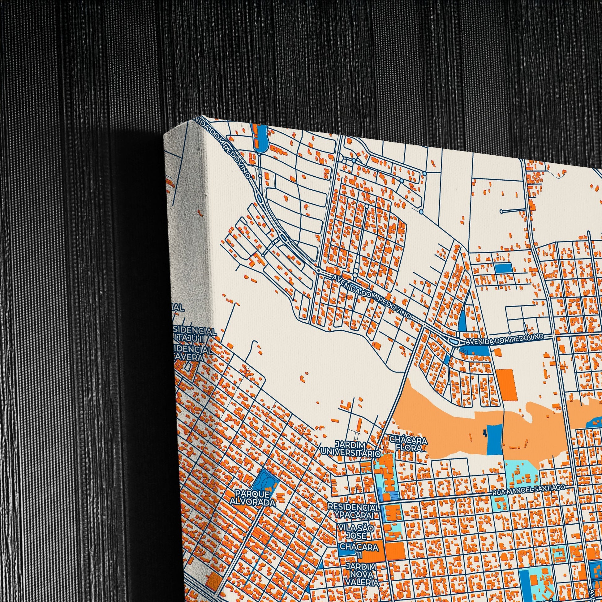 Dourados Brazil Colorful City Map Canvas Print Detail