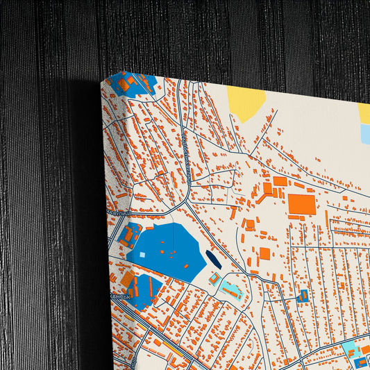 Довжанськ Ukraine Colorful City Map Canvas Print Detail