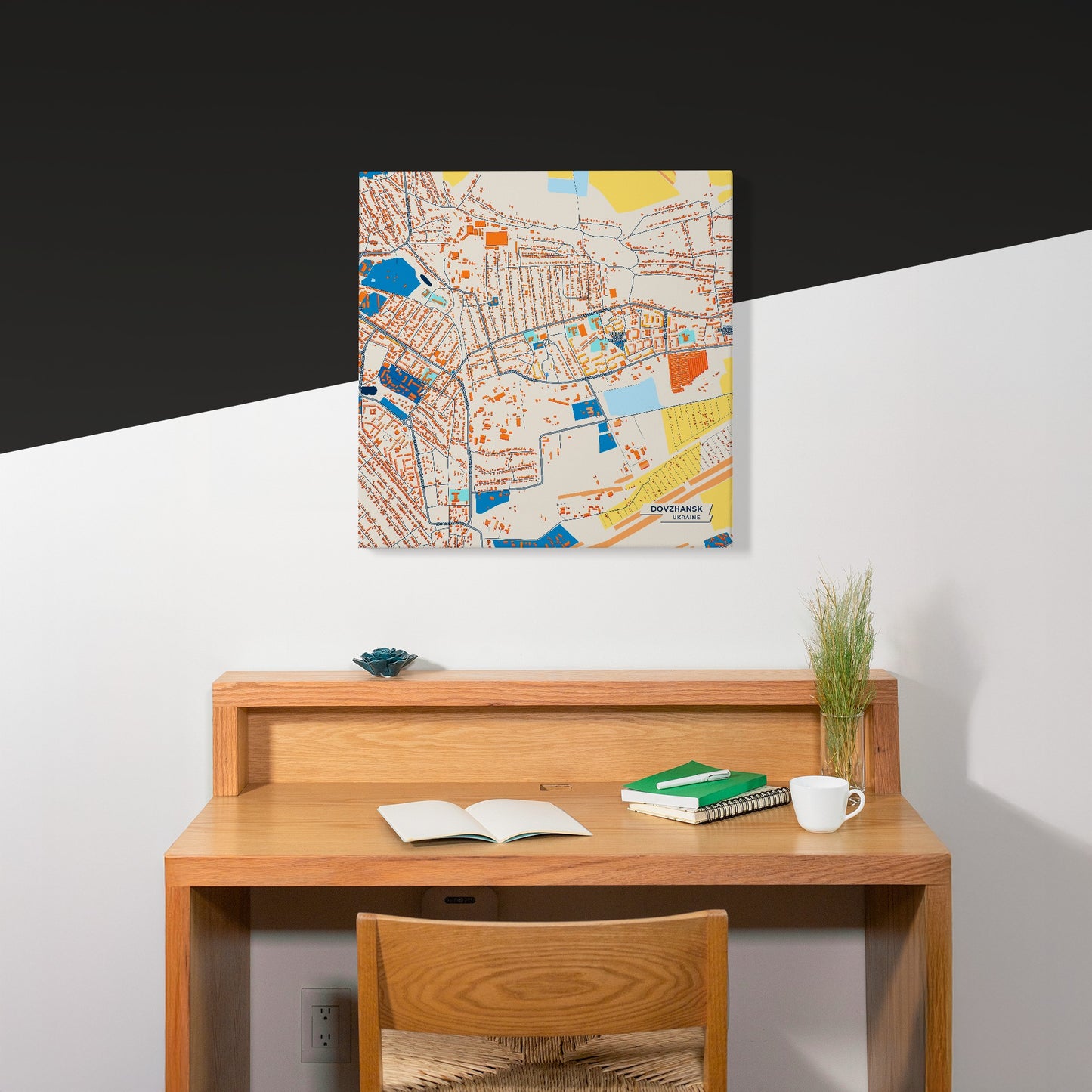 Довжанськ Ukraine Colorful City Map Canvas Print Scene