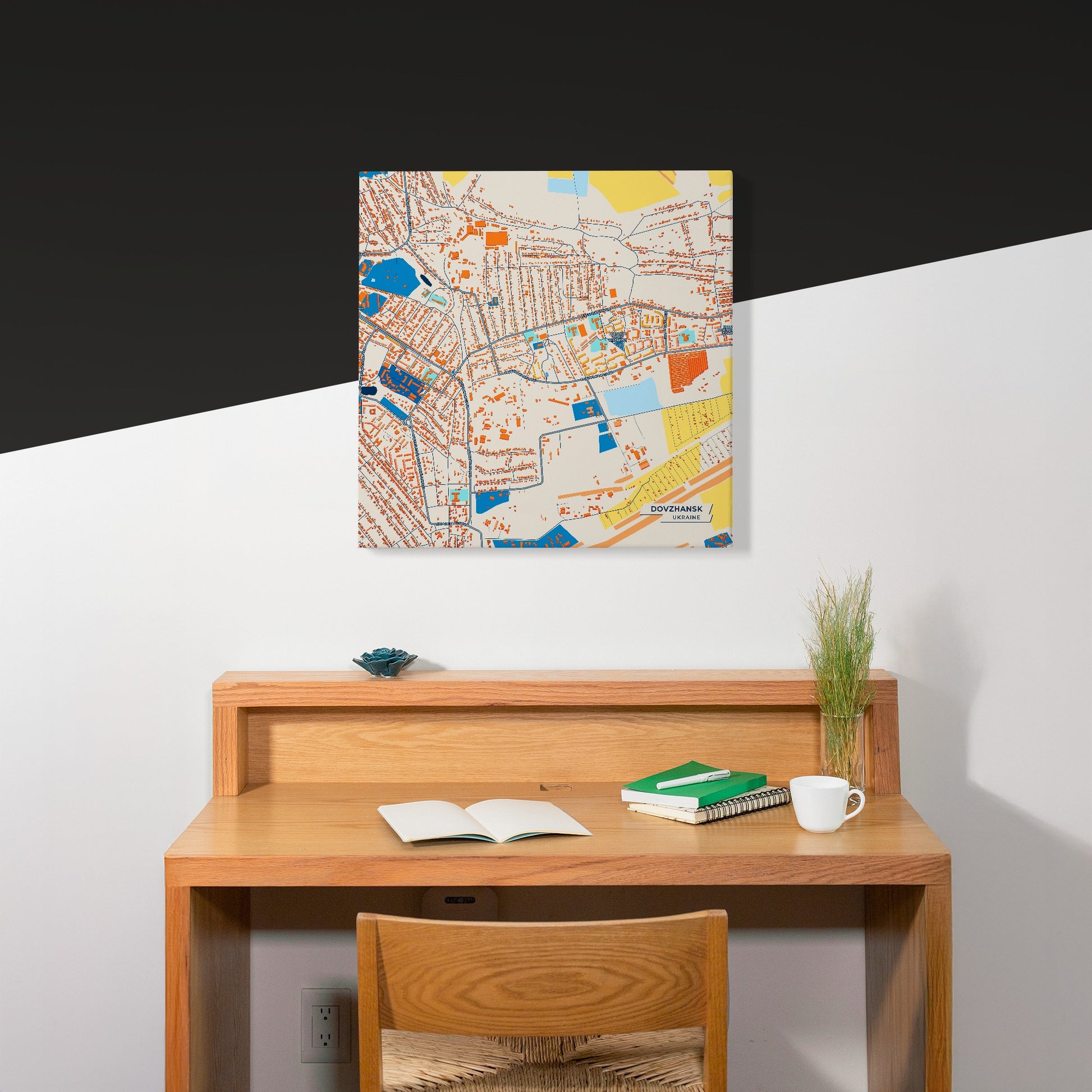 Довжанськ Ukraine Colorful City Map Canvas Print Scene
