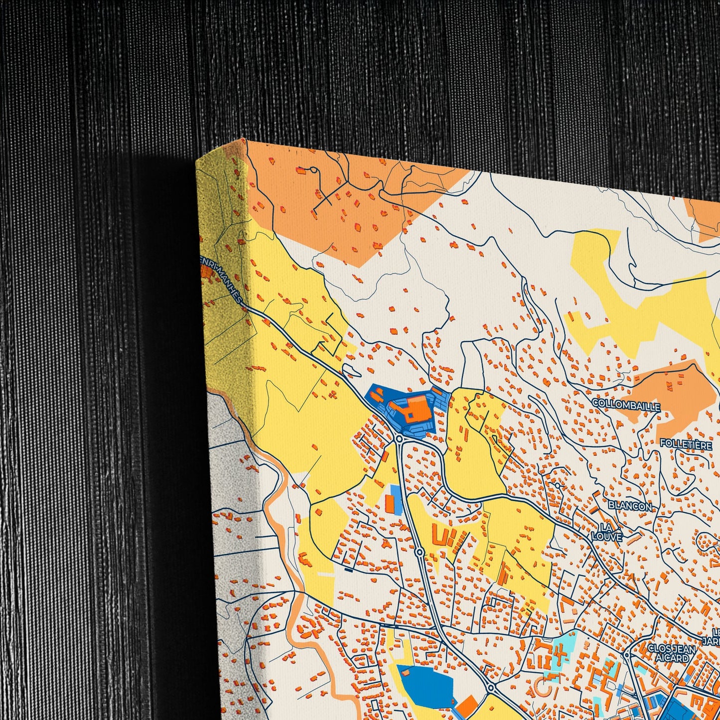 Draguignan France Colorful City Map Canvas Print Detail