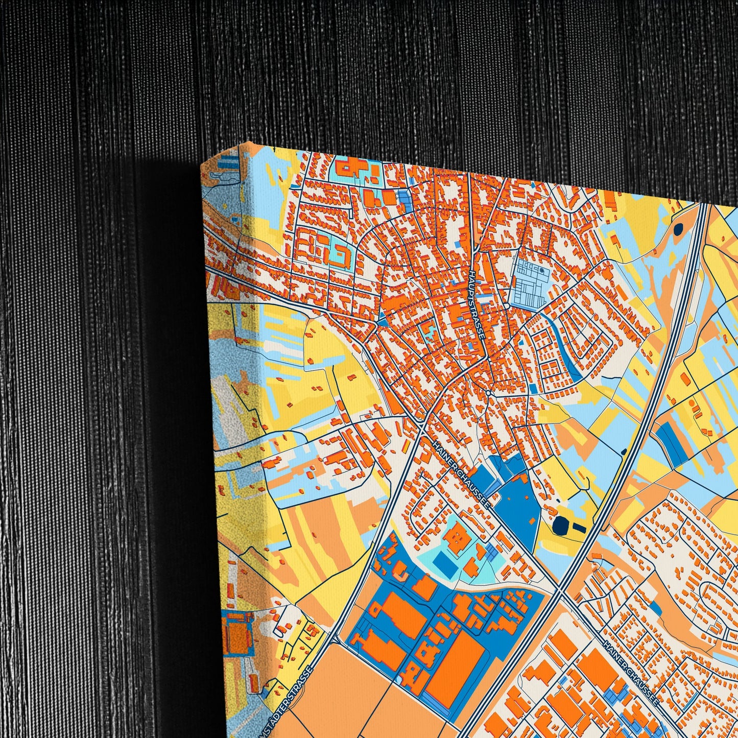 Dreieich Germany Colorful City Map Canvas Print Detail