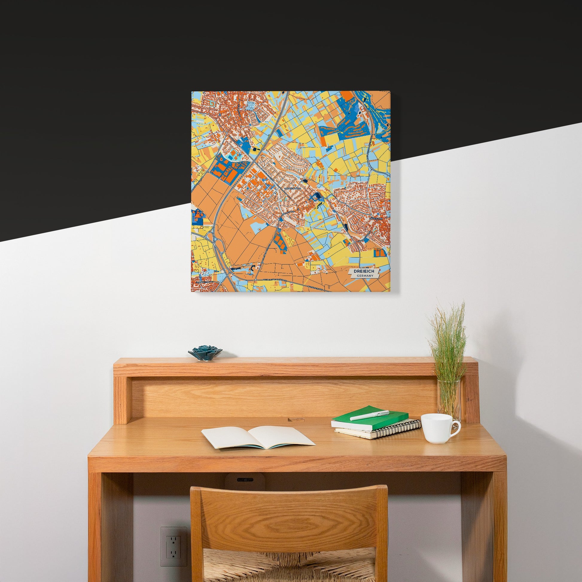 Dreieich Germany Colorful City Map Canvas Print Scene
