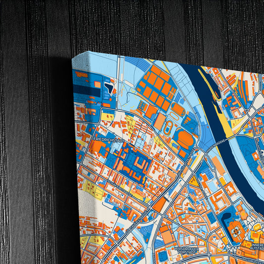 Dresden Germany Colorful City Map Canvas Print Detail