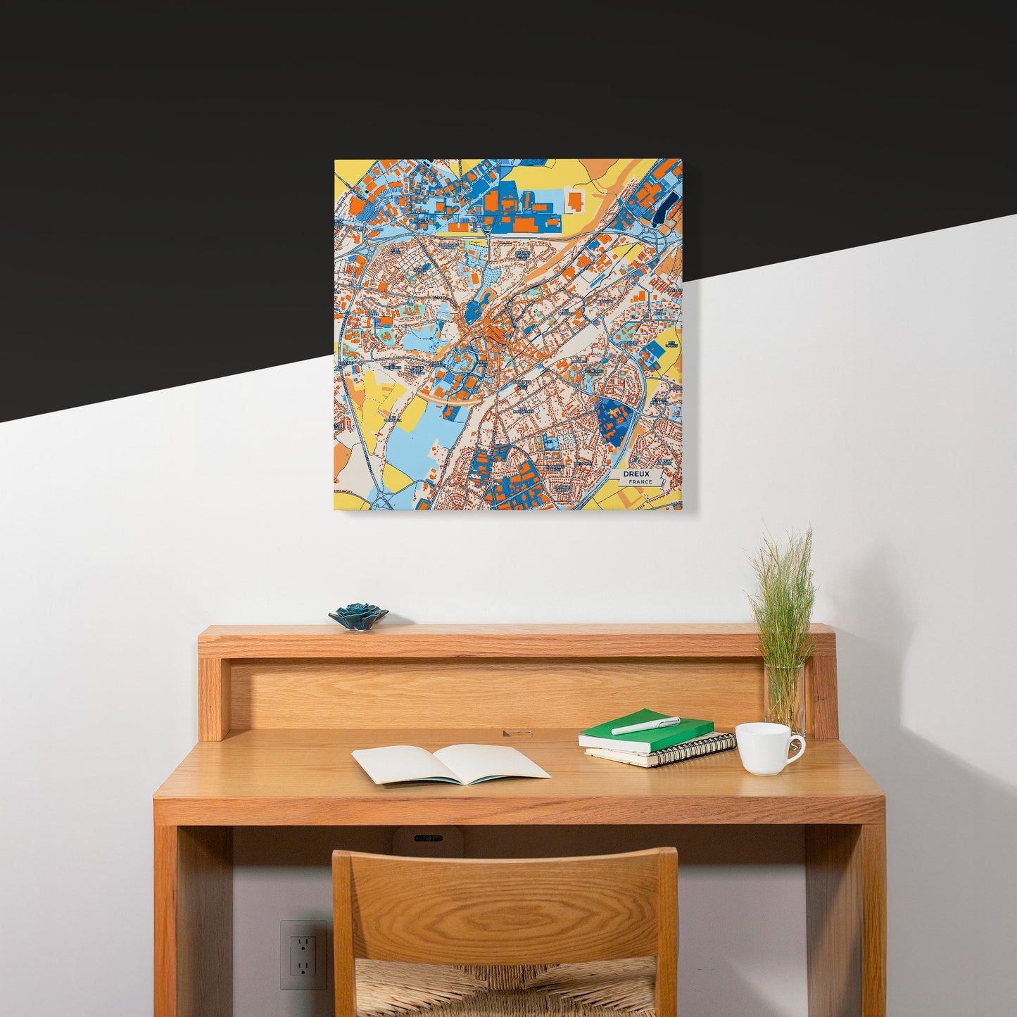 Dreux France Colorful City Map Canvas Print Scene