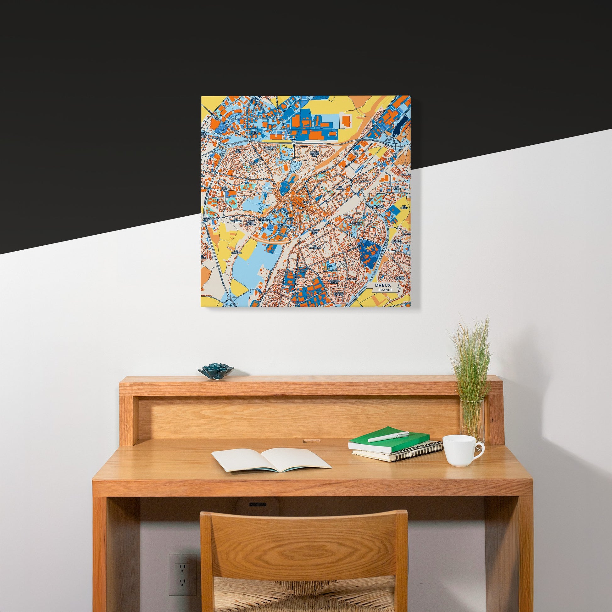 Dreux France Colorful City Map Canvas Print Scene