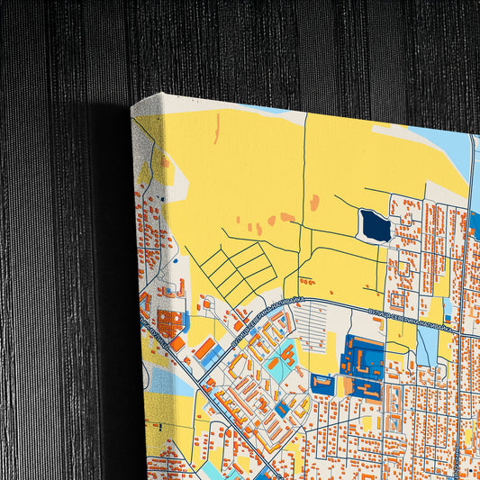 Дрохобич Ukraine Colorful City Map Canvas Print Detail