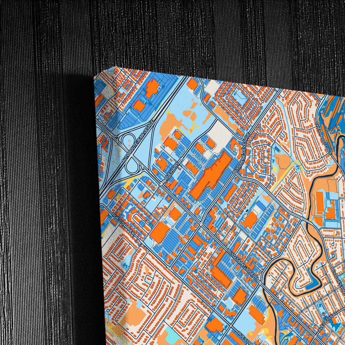 Drummondville Canada Colorful City Map Canvas Print Detail