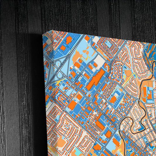 Drummondville Canada Colorful City Map Canvas Print Detail