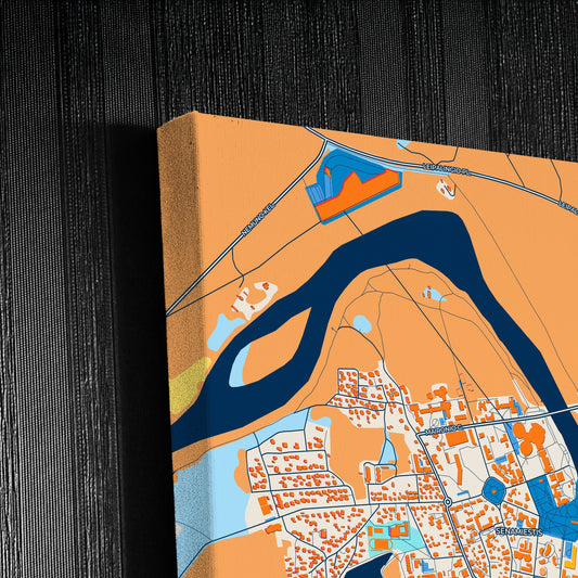 Druskininkai Lithuania Colorful City Map Canvas Print Detail