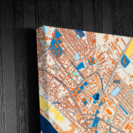 Dubăsari Moldova Colorful City Map Canvas Print Detail